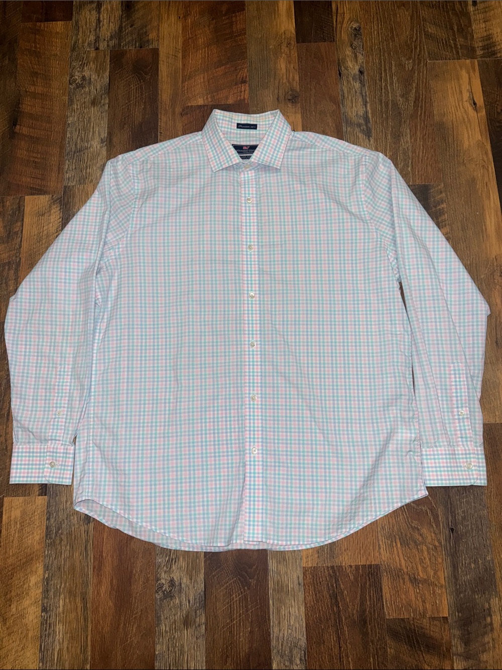 Vineyard Vines Cooper Shirt Premium 120’s Pastel Gingham Button Down Men’s XL